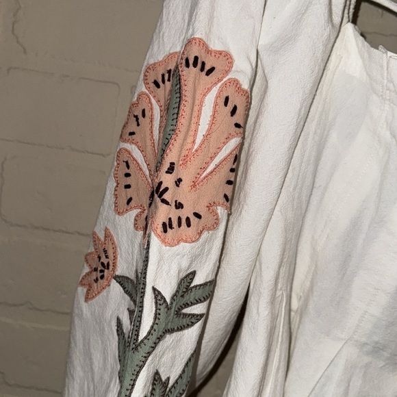 Free People tunic In Bloom shirt Spring Summer White Pullover Top Blouse small - Picture 3 of 7